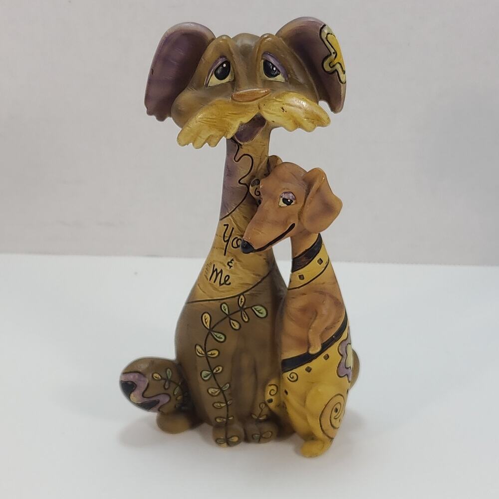 Woodland By Carson You & Me Two Dog Figurine 6.5” Tall Weiner Dog Cute Sweet